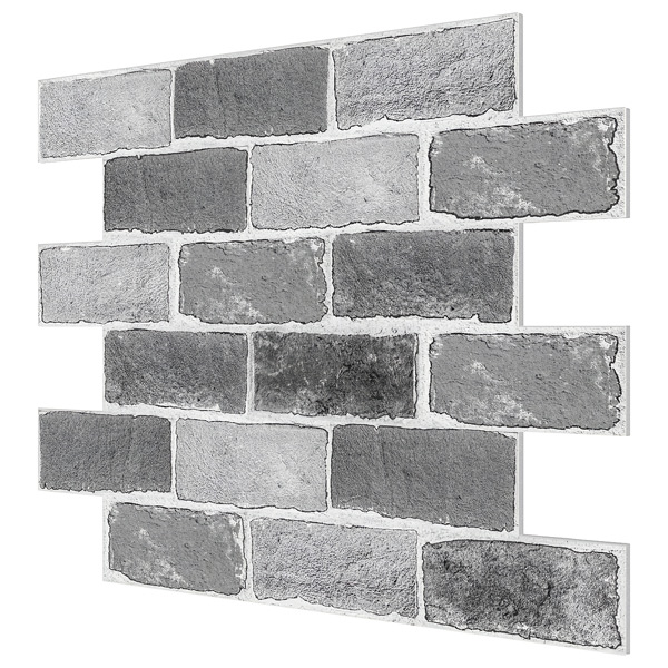 Sive samolepilne 3D-tapete NYBRICK