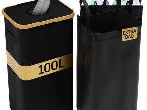 Deco haus® Koš za plastenke 100L [vključno z dodatno torbo za prenašanje] - Shramba za plastenke z luknjo - Koš za plastenke - Zložljiva posoda za plastenke - Posoda za recikliranje - Zbiralnik za prazne plastenke