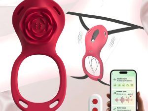 Nosljivi vibrator Rose za ženske – aplikacija Couples Connect + daljinski upravljalnik, stimulacija klitorisa brez uporabe rok, igra na daljavo, silikon, varen za telo, diskretna embalaža | AMORA